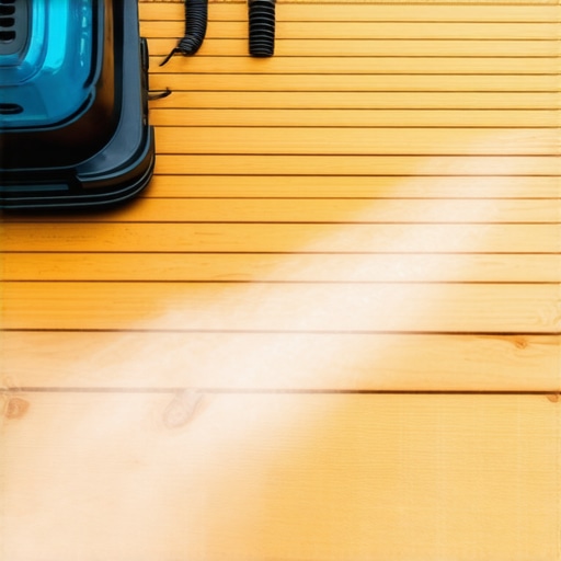 Effective Deck Maintenance Equipment A homeowner using a cordless pressure washer to clean their deck, showcasing essential tools for maintenance.