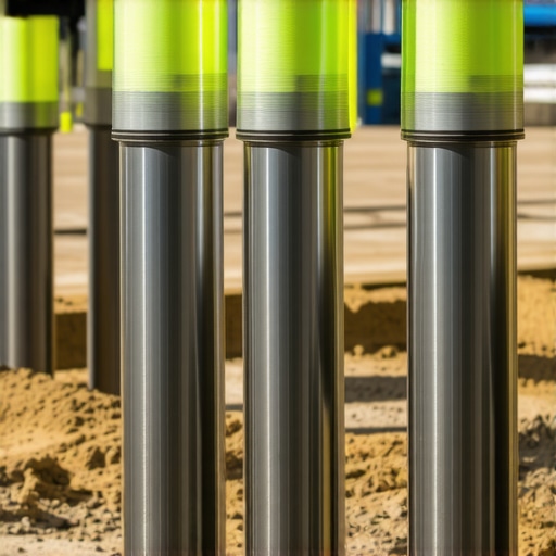 Worker installing helical piles beneath a residential deck, demonstrating foundation reinforcement.