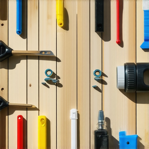 Close-up of a homeowner applying sealant with a brush on a wooden deck with stainless steel fasteners visible