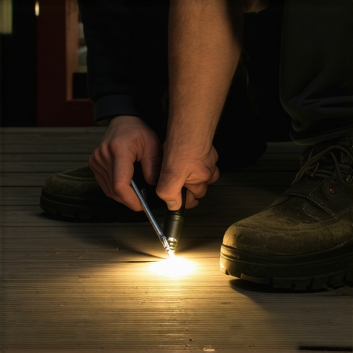 Homeowner Inspecting a Deck for Maintenance A homeowner checking the stability and condition of a wooden deck during routine maintenance.