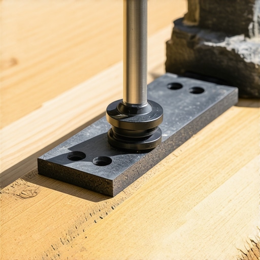Close-up view of a hand attaching hidden fasteners to wooden deck boards