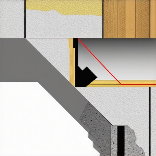 Illustration showing waterproof membrane overlapping beneath deck boards with drainage setup