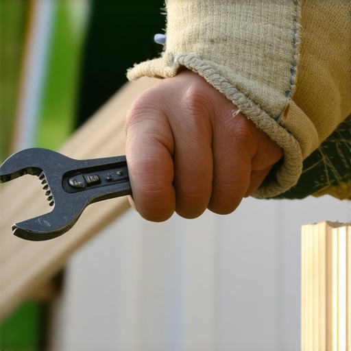 Person tightening deck railing screws to improve safety for children.