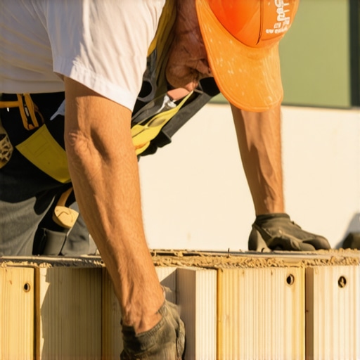 A contractor showing a homeowner detailed inspection of a deck's structural integrity.