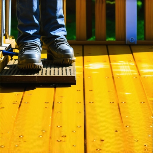 A person using a pressure washer to clean a cedar deck in Needham, showing the importance of proper maintenance tools.