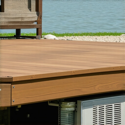 Close-up of vented deck skirting showing airflow gaps